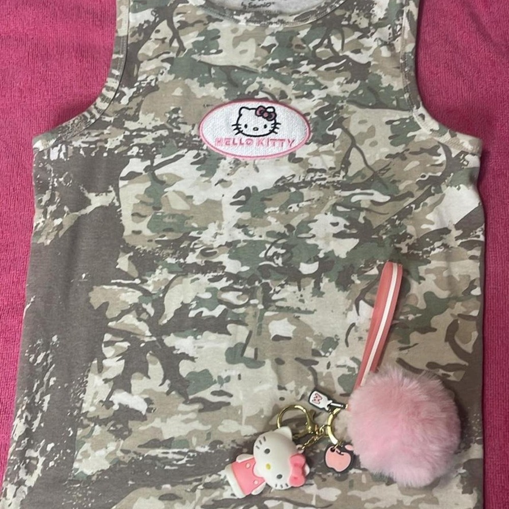 Hello Kitty Keychain and Tank top bundle